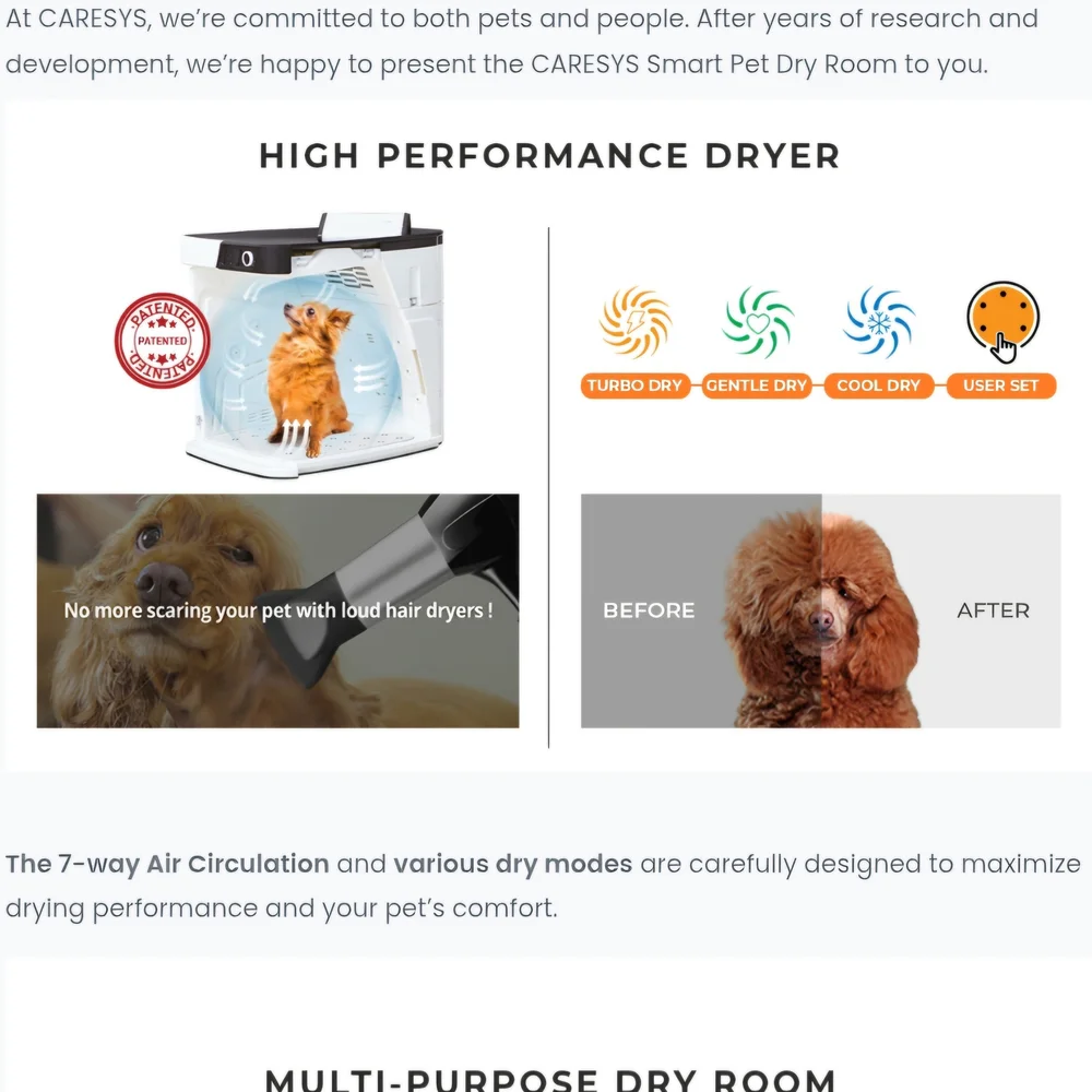Smart Pet Dryer in White